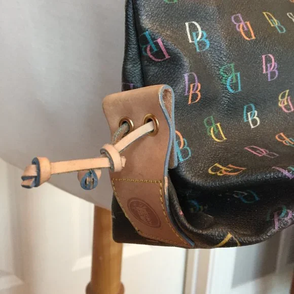 Vintage 90s Dooney & Bourke Colorful Signature Logo Tassel Handbag - Picture 10 of 12